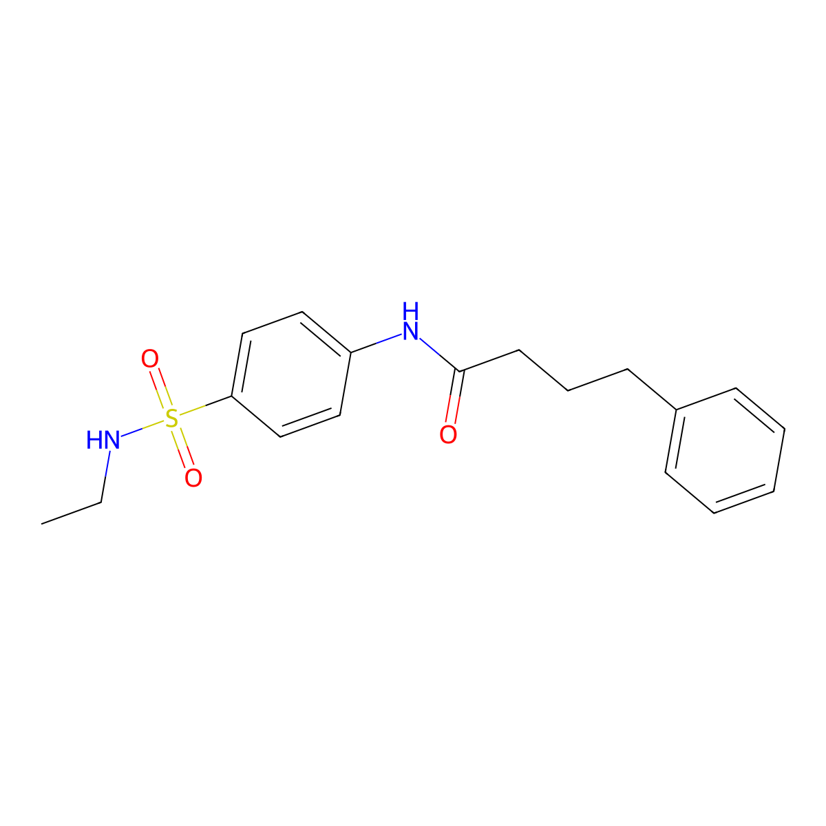 N-[4-(ethylsulfamoyl)phenyl]-4-phenylbutanamide molecular structure, CAS 827618-39-3