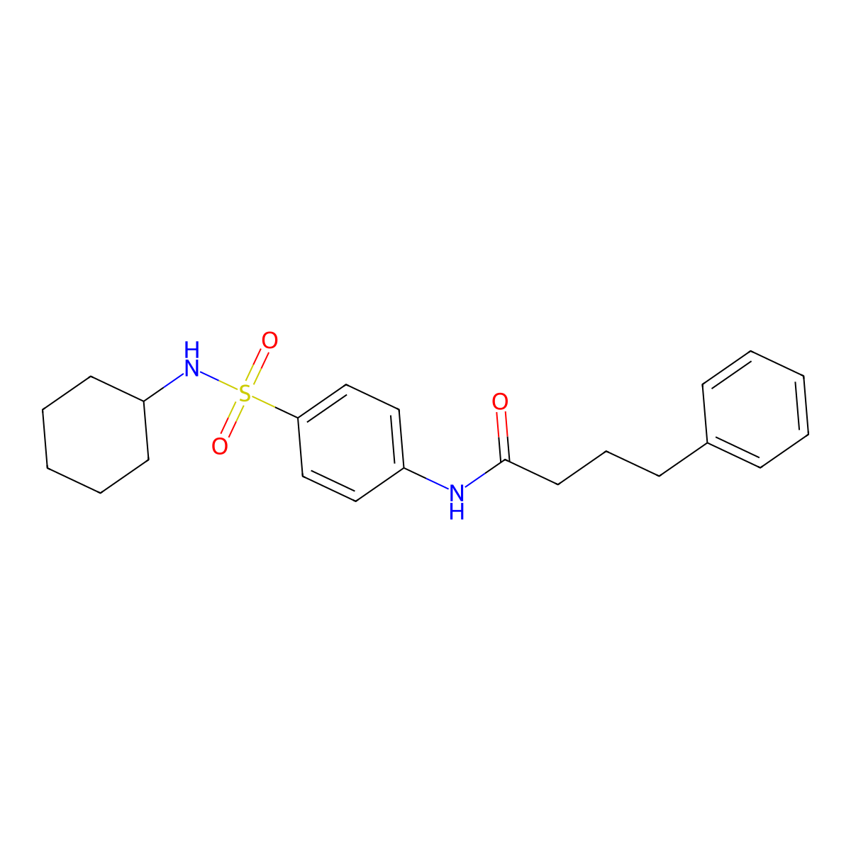 N-[4-(cyclohexylsulfamoyl)phenyl]-4-phenylbutanamide molecular structure, CAS 827618-40-6