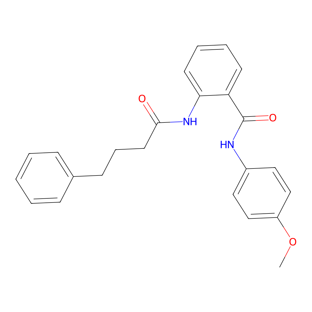 N-(4-methoxyphenyl)-2-(4-phenylbutanoylamino)benzamide molecular structure, CAS 827618-42-8