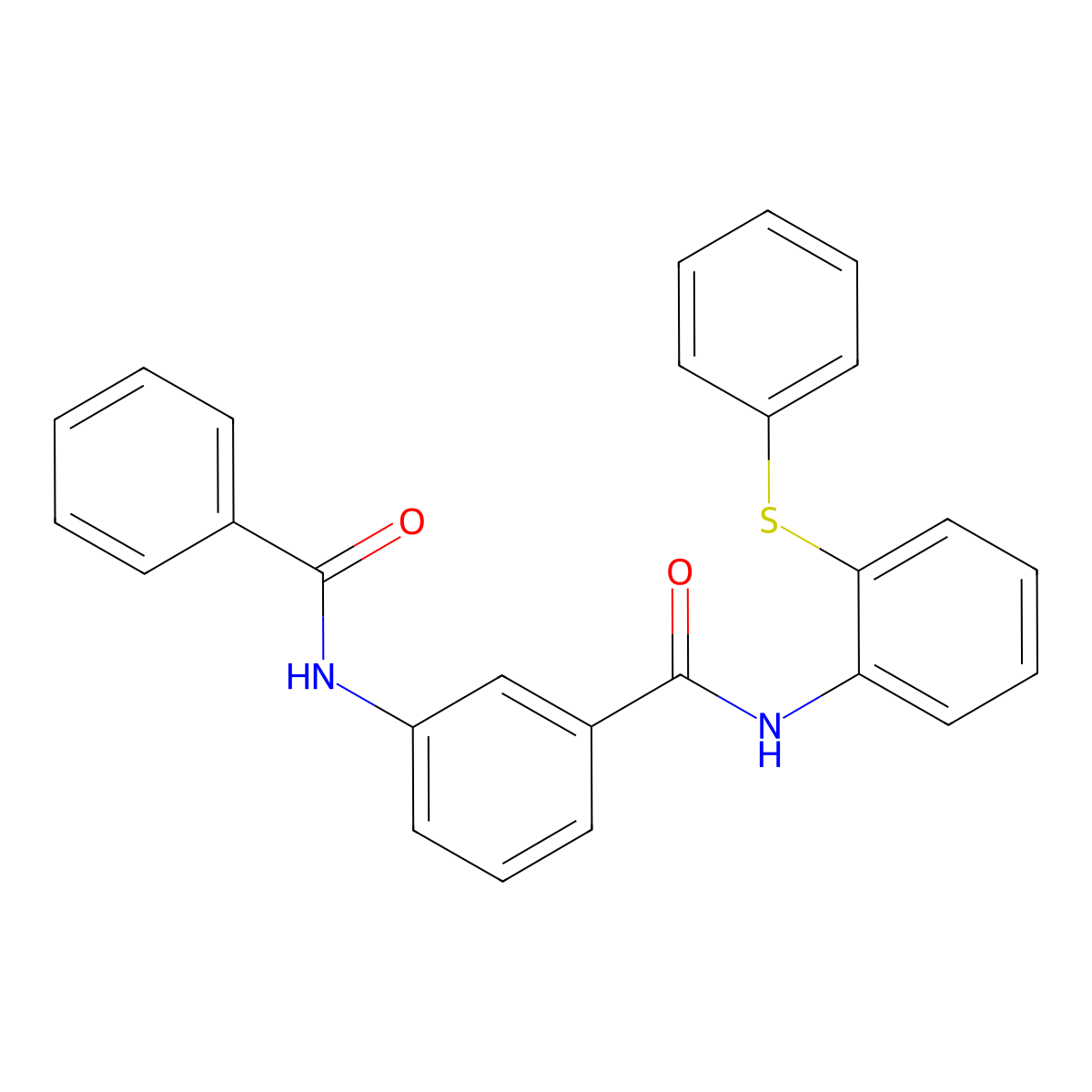 3-benzamido-N-(2-phenylsulfanylphenyl)benzamide molecular structure, CAS 827618-54-2