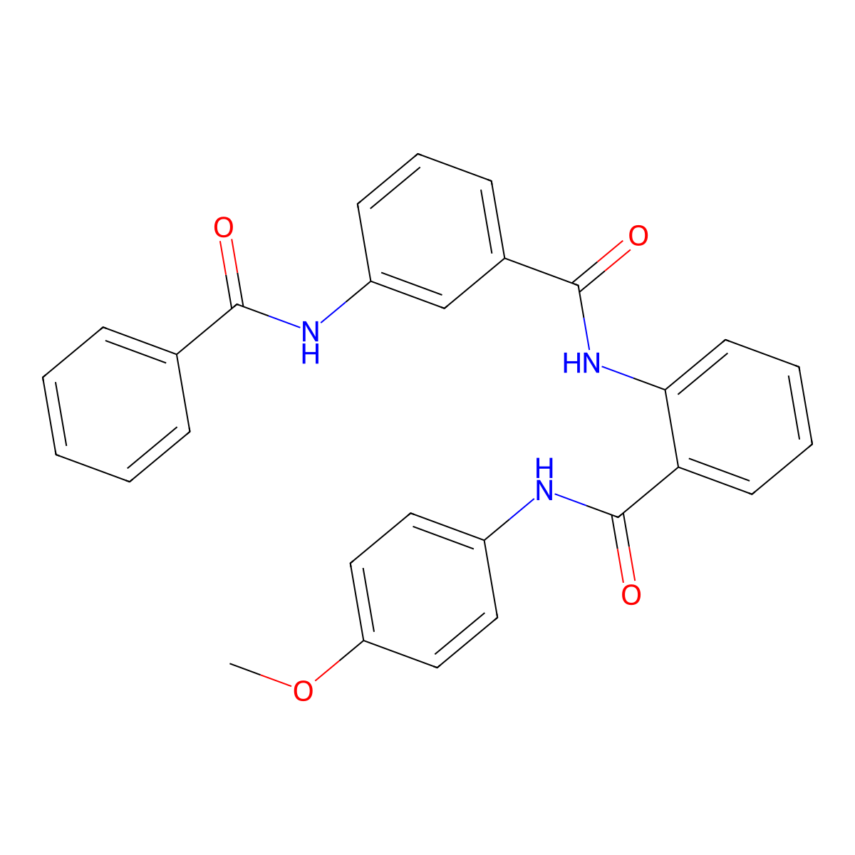 2-[(3-benzamidobenzoyl)amino]-N-(4-methoxyphenyl)benzamide molecular structure, CAS 827618-56-4