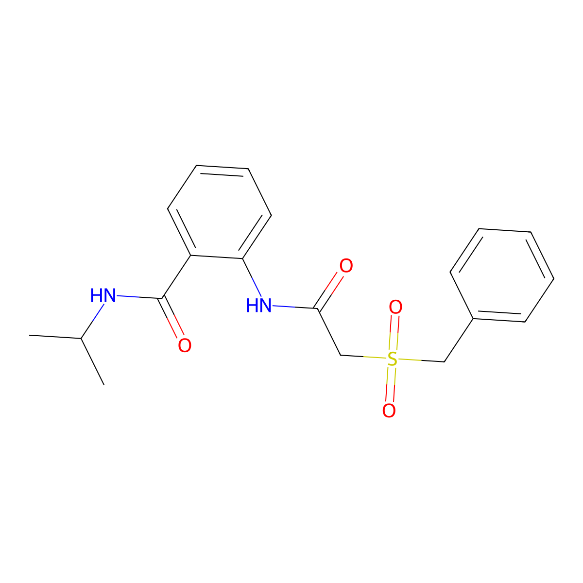 2-[(2-benzylsulfonylacetyl)amino]-N-propan-2-ylbenzamide molecular structure, CAS 827618-61-1