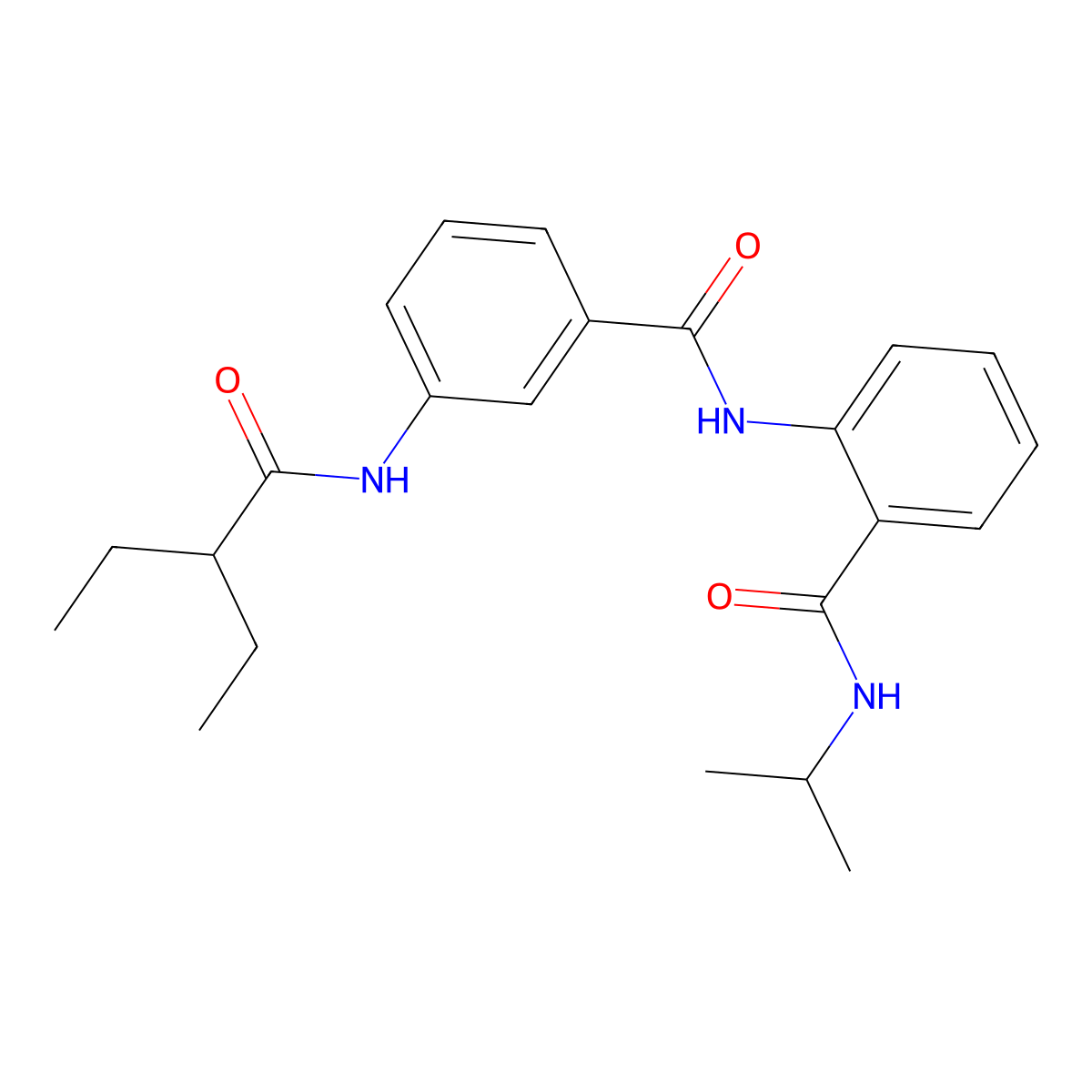 2-[[3-(2-ethylbutanoylamino)benzoyl]amino]-N-propan-2-ylbenzamide molecular structure, CAS 827618-67-7