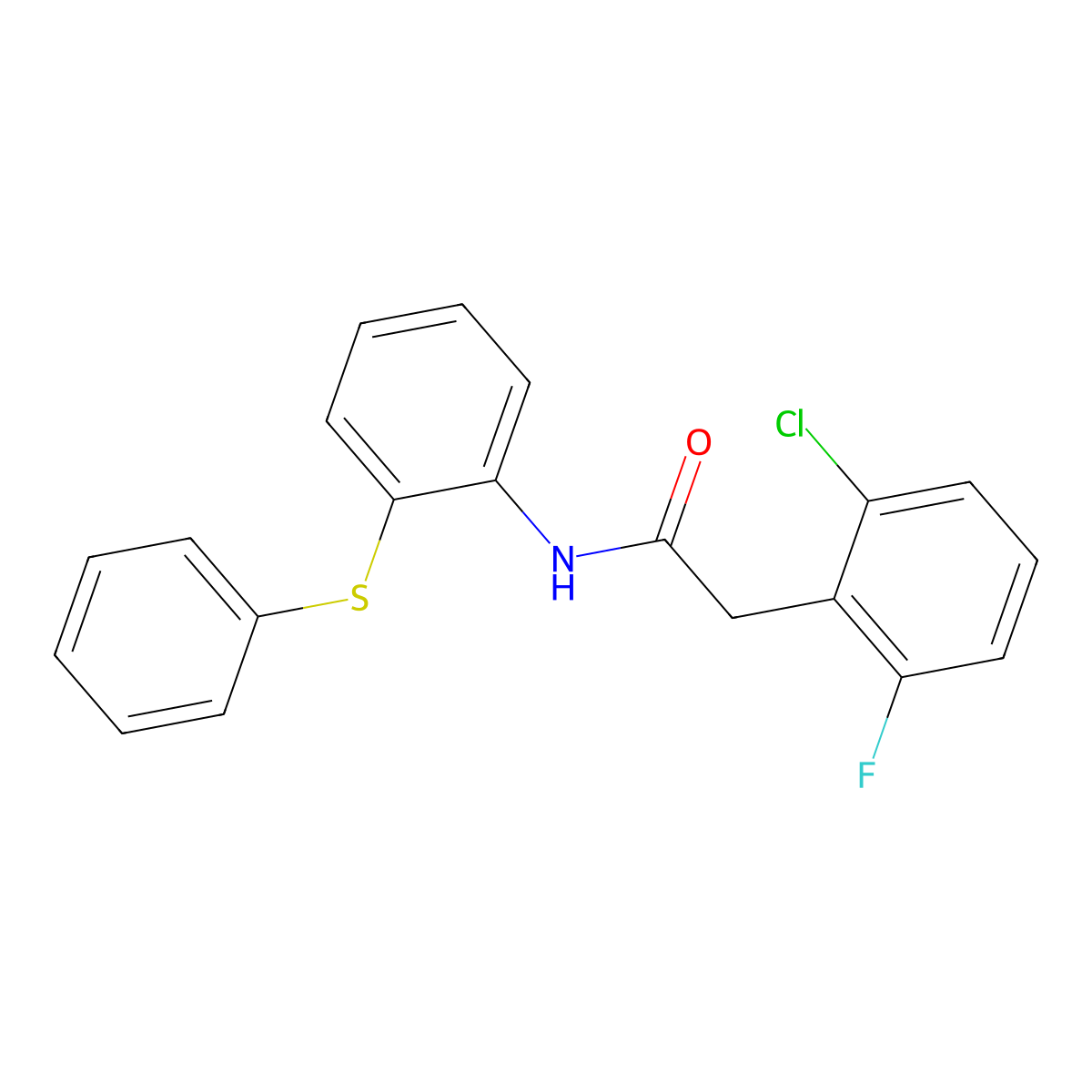 2-(2-chloro-6-fluorophenyl)-N-(2-phenylsulfanylphenyl)acetamide molecular structure, CAS 827618-71-3
