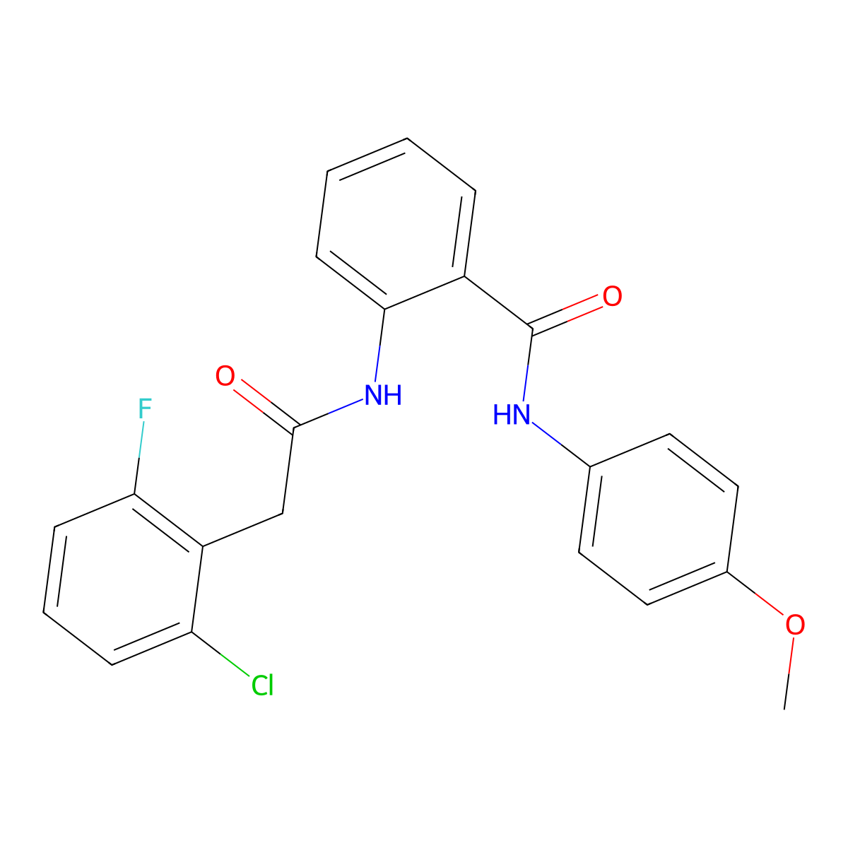 2-[[2-(2-chloro-6-fluorophenyl)acetyl]amino]-N-(4-methoxyphenyl)benzamide molecular structure, CAS 827618-72-4