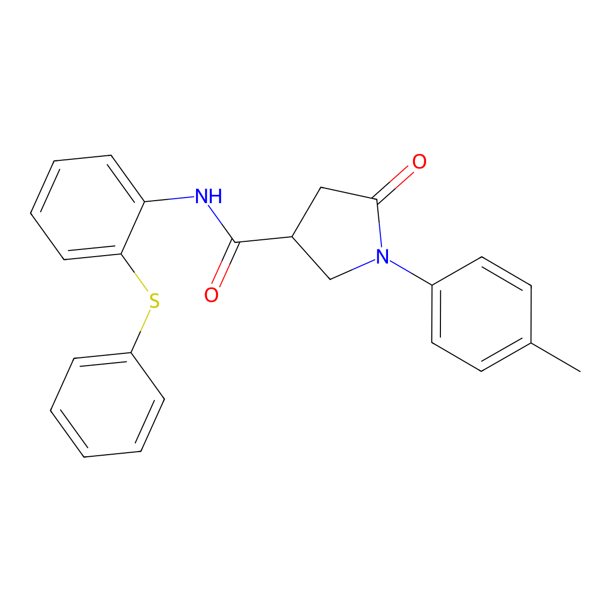 1-(4-methylphenyl)-5-oxo-N-[2-(phenylsulfanyl)phenyl]pyrrolidine-3-carboxamide molecular structure, CAS 827618-79-1