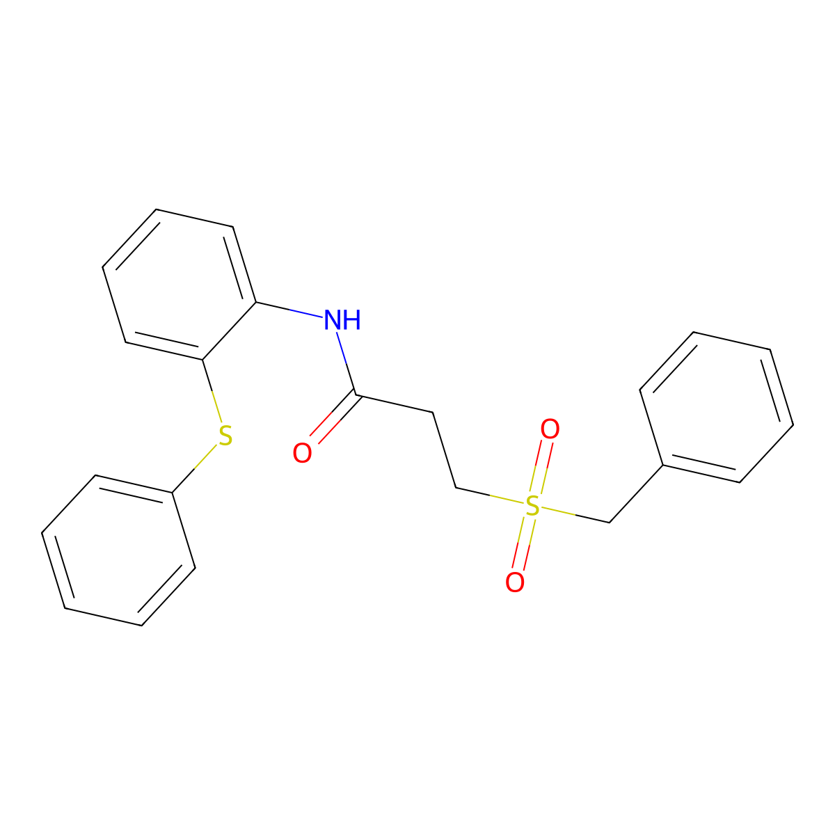 3-benzylsulfonyl-N-(2-phenylsulfanylphenyl)propanamide molecular structure, CAS 827618-93-9
