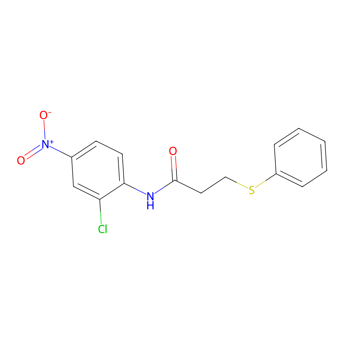 N-(2-chloro-4-nitrophenyl)-3-phenylsulfanylpropanamide molecular structure, CAS 827619-01-2