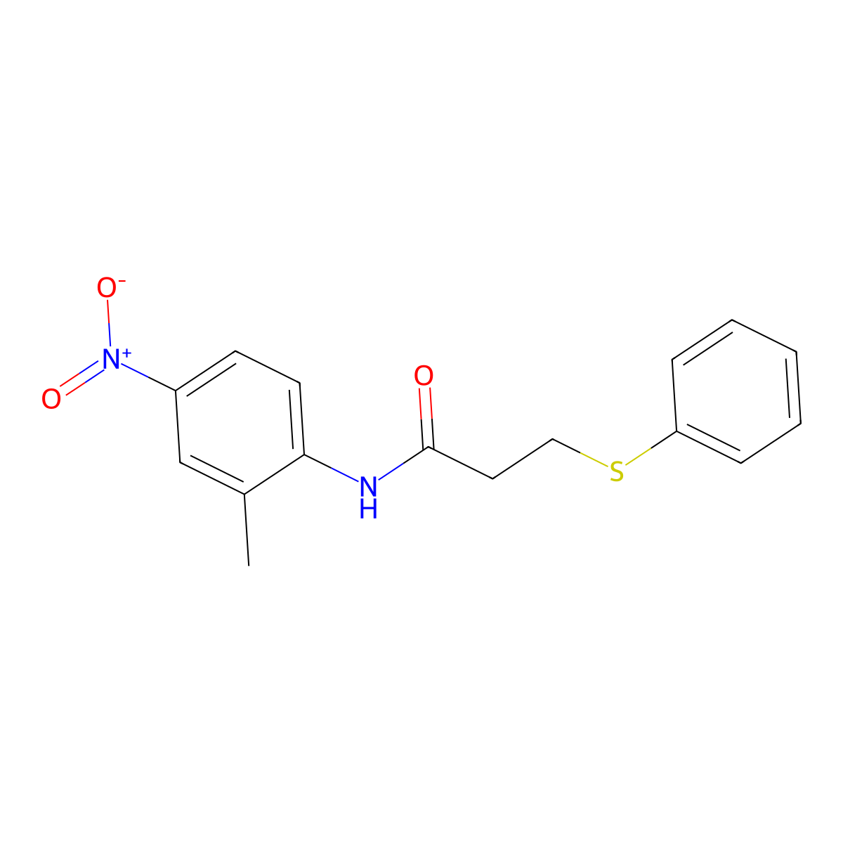 N-(2-methyl-4-nitrophenyl)-3-phenylsulfanylpropanamide molecular structure, CAS 827619-27-2