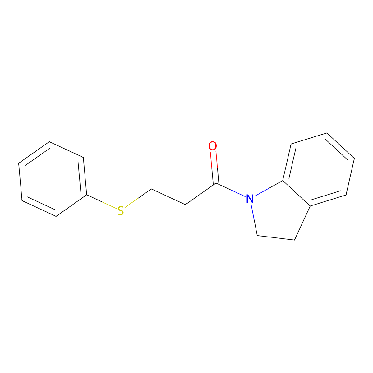 1-(2,3-Dihydroindol-1-yl)-3-phenylsulfanylpropan-1-one molecular structure, CAS 827619-30-7