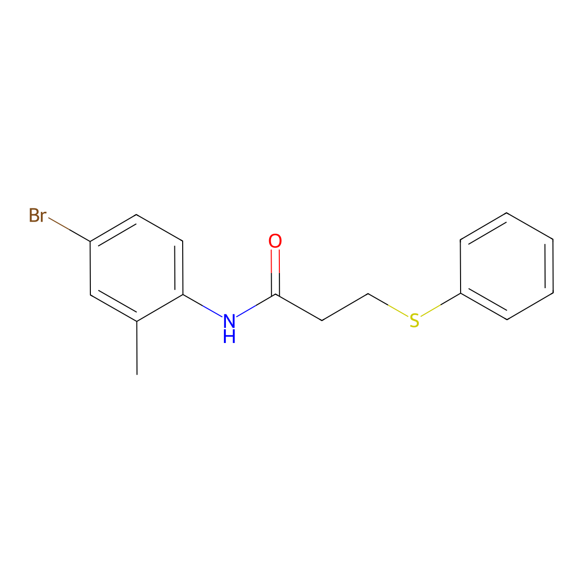 N-(4-bromo-2-methylphenyl)-3-phenylsulfanylpropanamide molecular structure, CAS 827619-31-8
