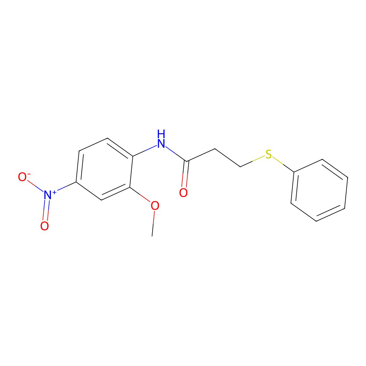 N-(2-methoxy-4-nitrophenyl)-3-phenylsulfanylpropanamide molecular structure, CAS 827619-36-3