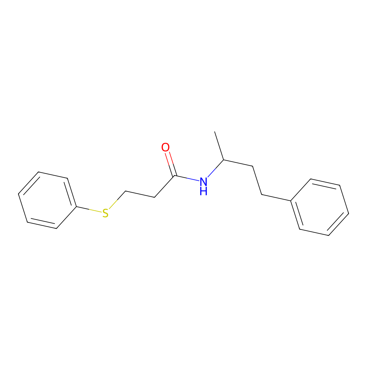 N-(4-phenylbutan-2-yl)-3-(phenylsulfanyl)propanamide molecular structure, CAS 827619-44-3