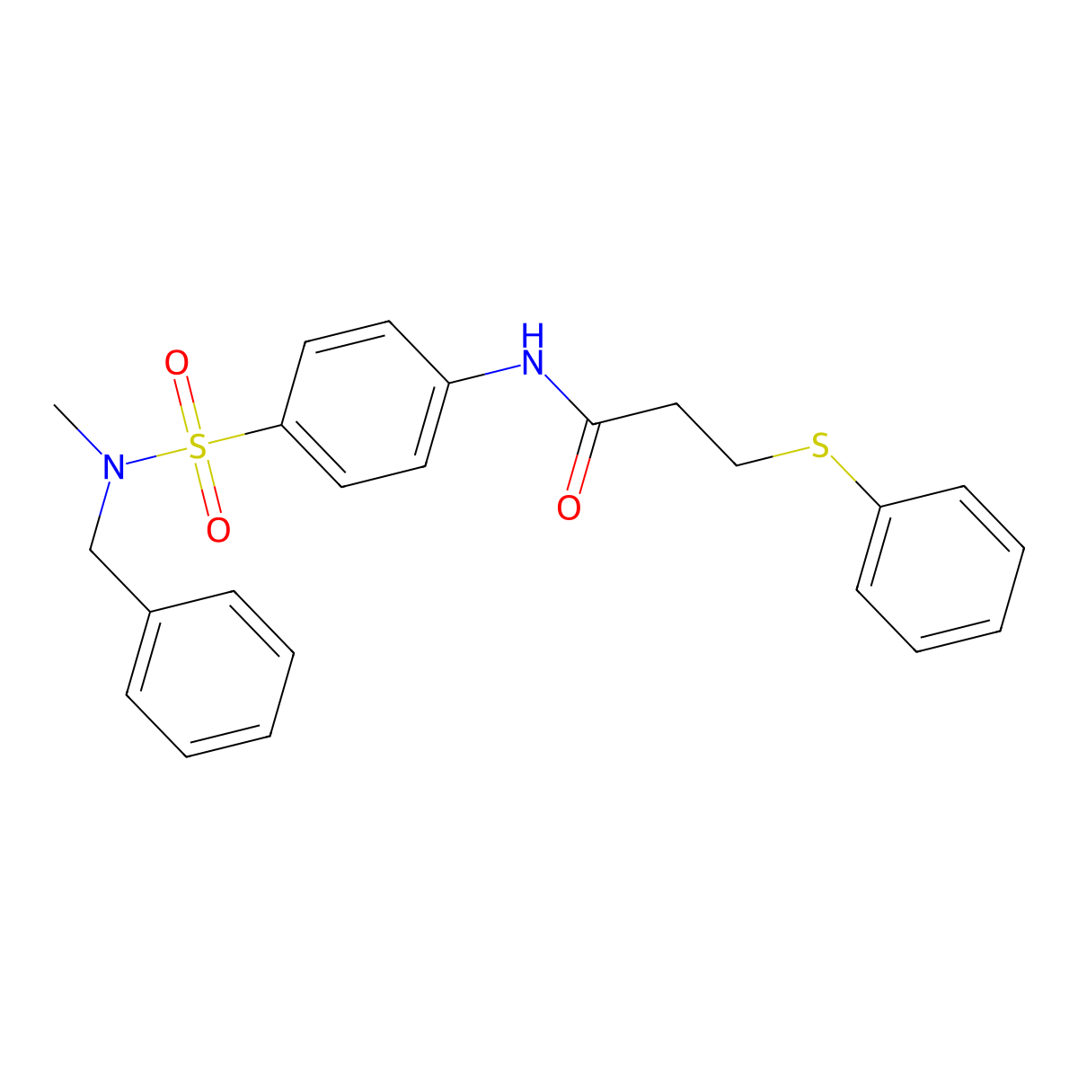 N-[4-[benzyl(methyl)sulfamoyl]phenyl]-3-phenylsulfanylpropanamide molecular structure, CAS 827619-57-8
