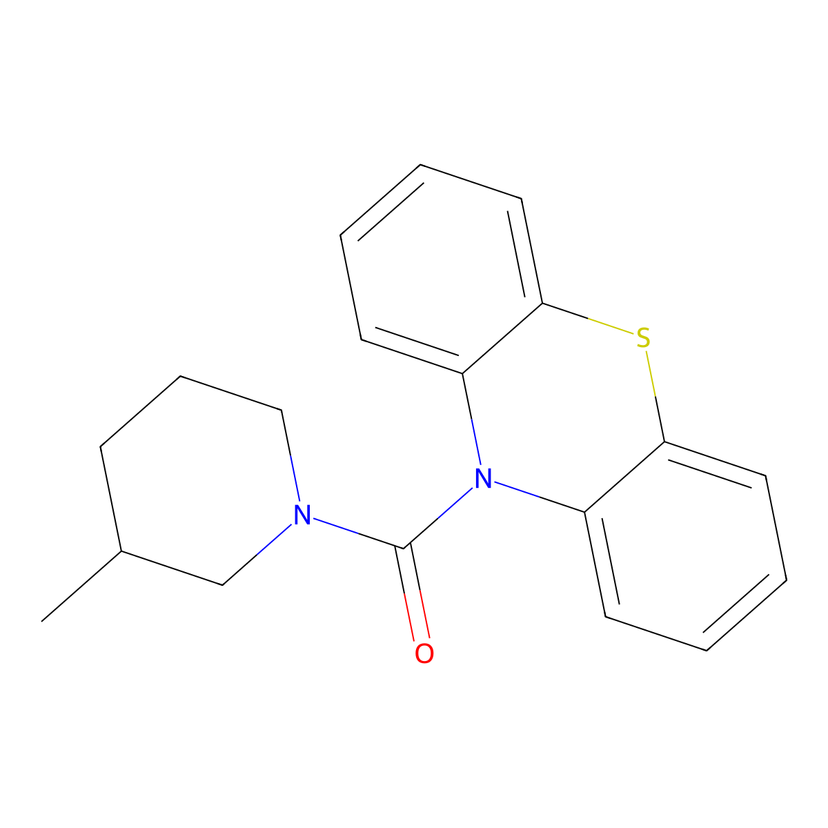 (3-Methylpiperidin-1-yl)-phenothiazin-10-ylmethanone molecular structure, CAS 827619-61-4