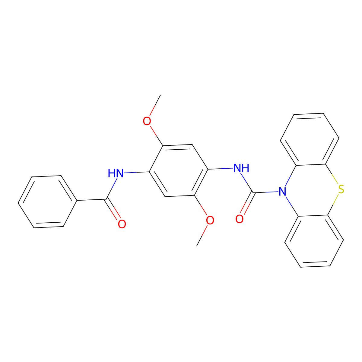 N-(4-benzamido-2,5-dimethoxyphenyl)phenothiazine-10-carboxamide molecular structure, CAS 827619-64-7