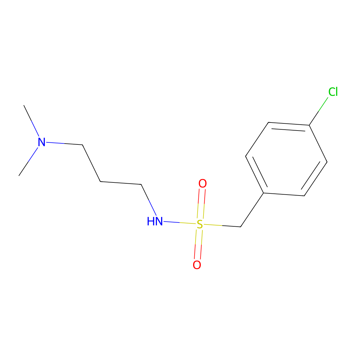 1-(4-chlorophenyl)-N-[3-(dimethylamino)propyl]methanesulfonamide molecular structure, CAS 827619-71-6