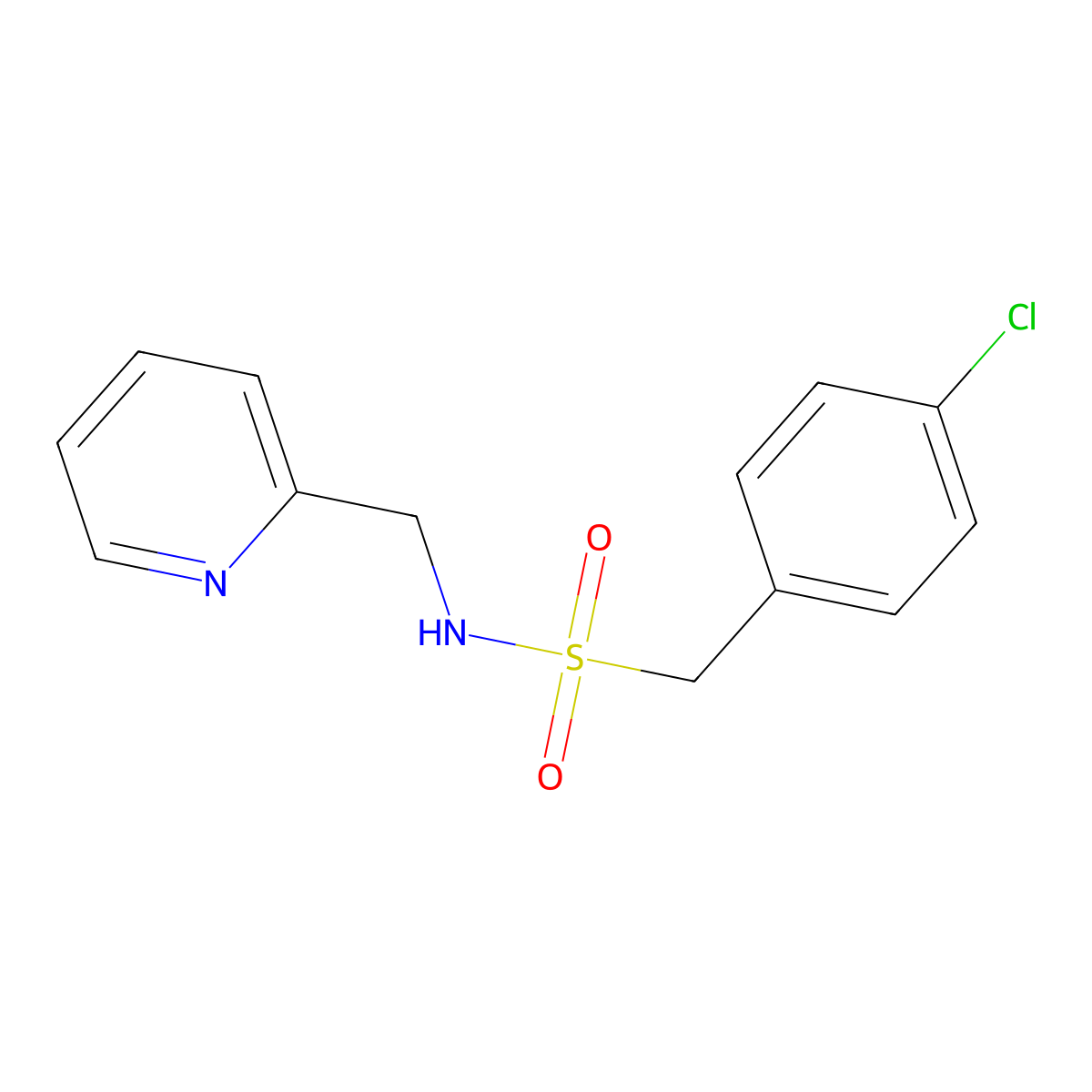 1-(4-chlorophenyl)-N-(pyridin-2-ylmethyl)methanesulfonamide molecular structure, CAS 827619-72-7
