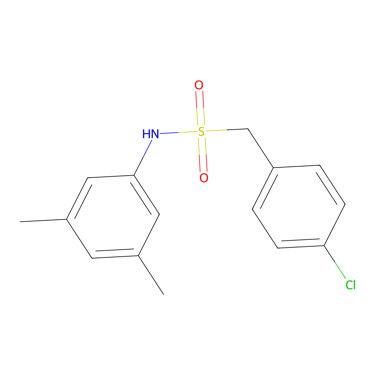 1-(4-chlorophenyl)-N-(3,5-dimethylphenyl)methanesulfonamide molecular structure, CAS 827619-73-8