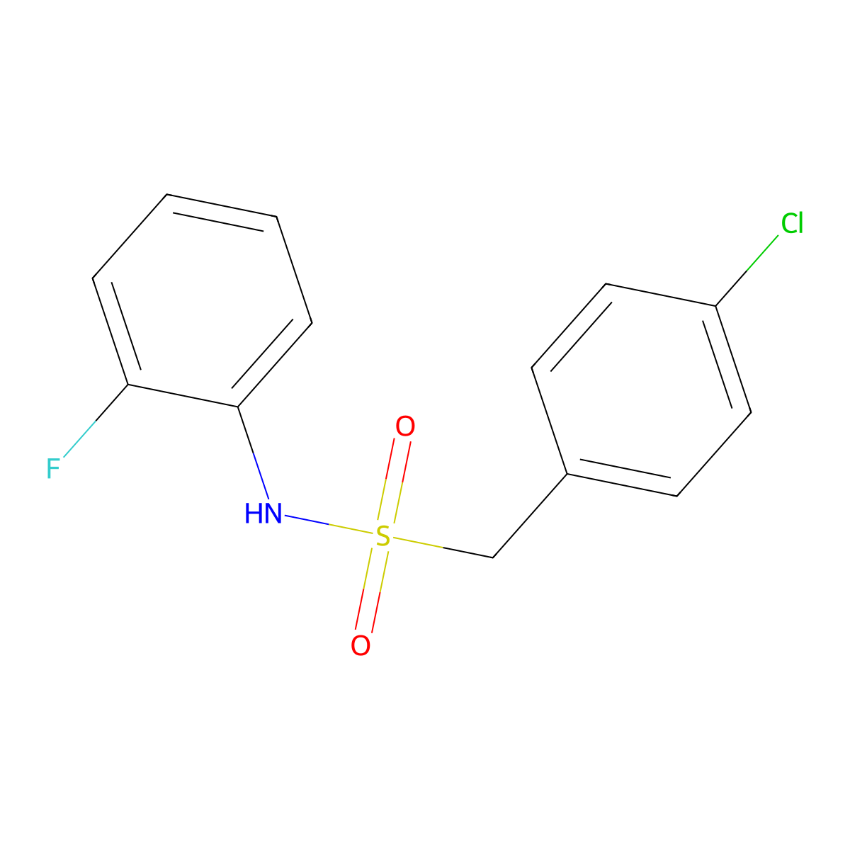1-(4-chlorophenyl)-N-(2-fluorophenyl)methanesulfonamide molecular structure, CAS 827619-77-2