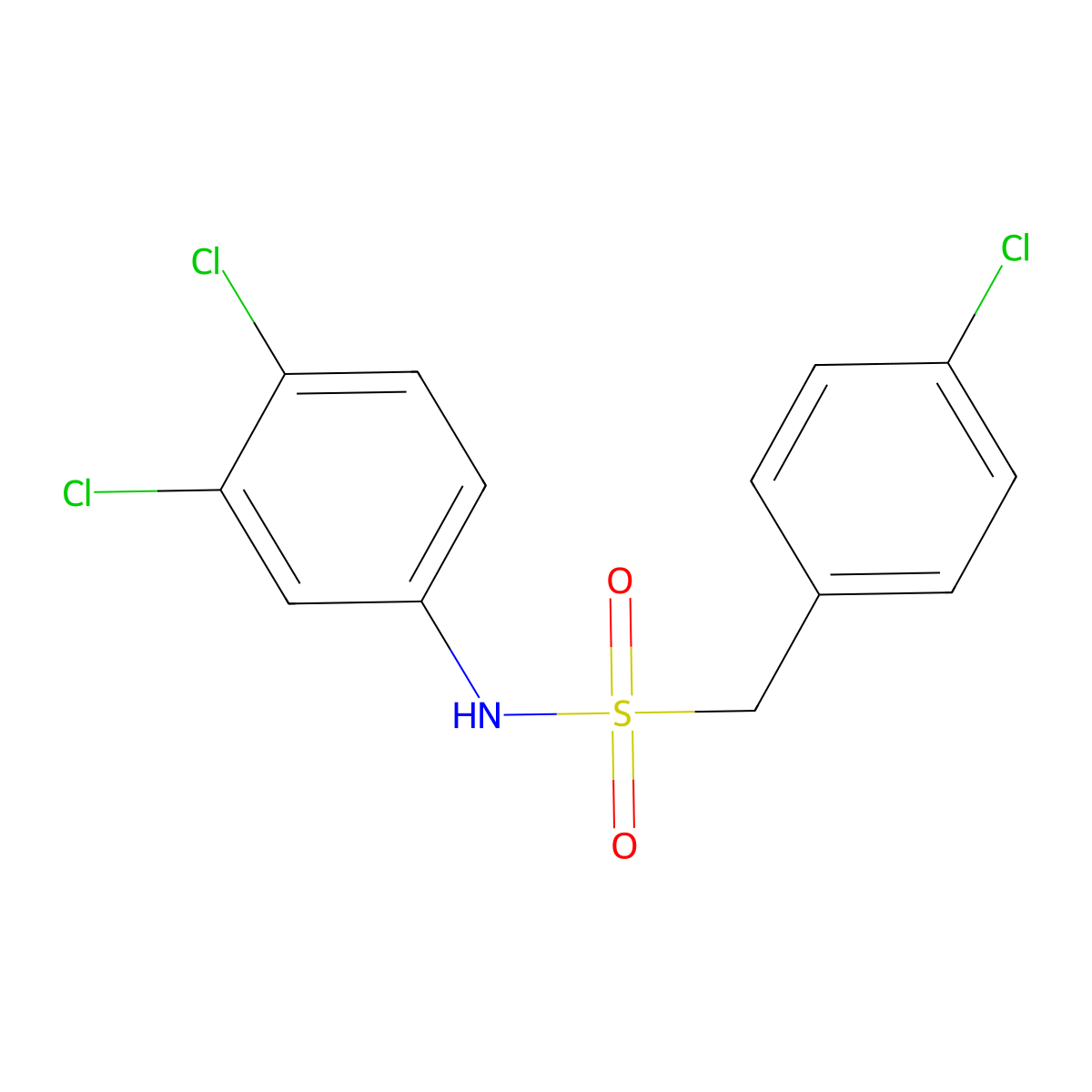 1-(4-chlorophenyl)-N-(3,4-dichlorophenyl)methanesulfonamide molecular structure, CAS 827619-78-3