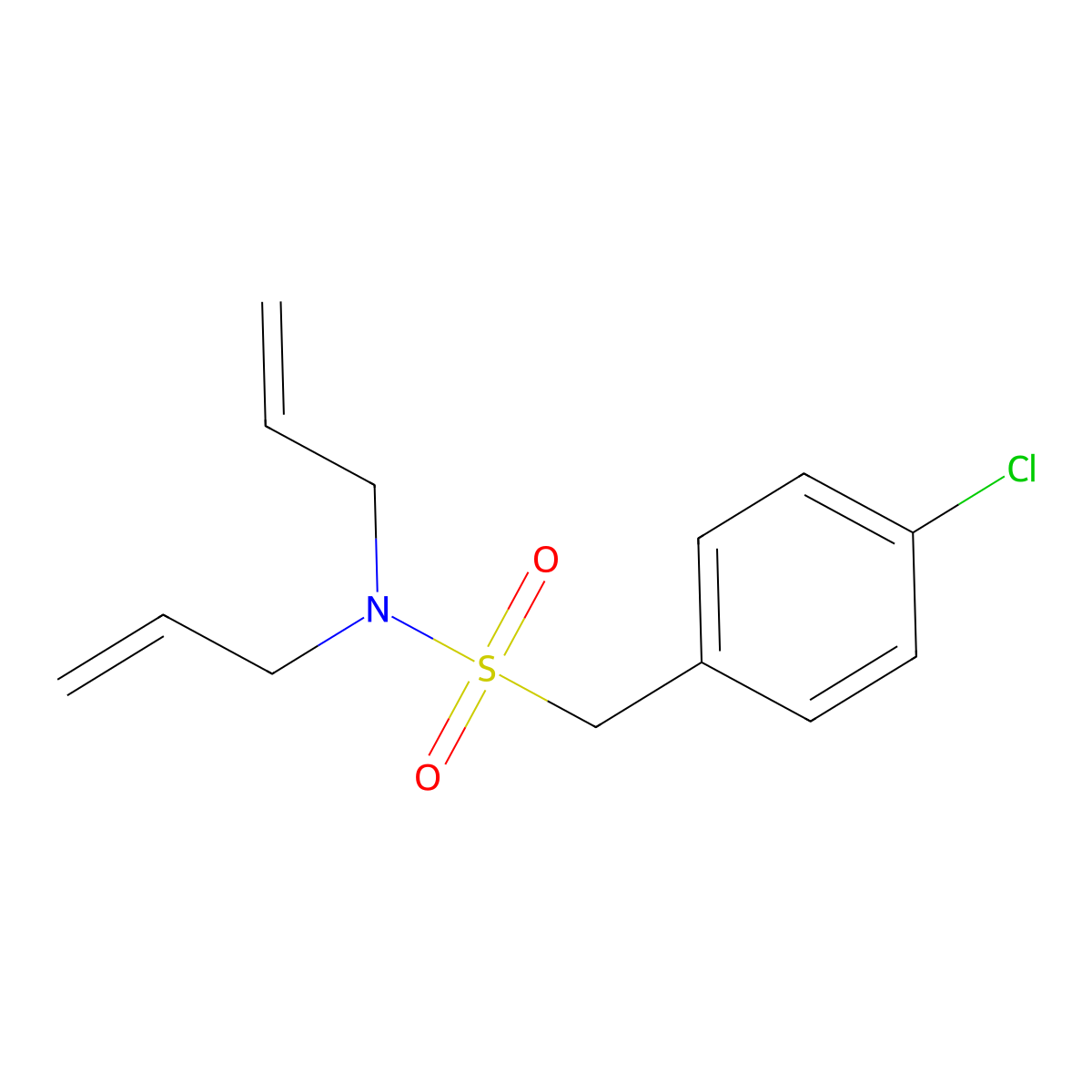 1-(4-chlorophenyl)-N,N-bis(prop-2-enyl)methanesulfonamide molecular structure, CAS 827619-81-8