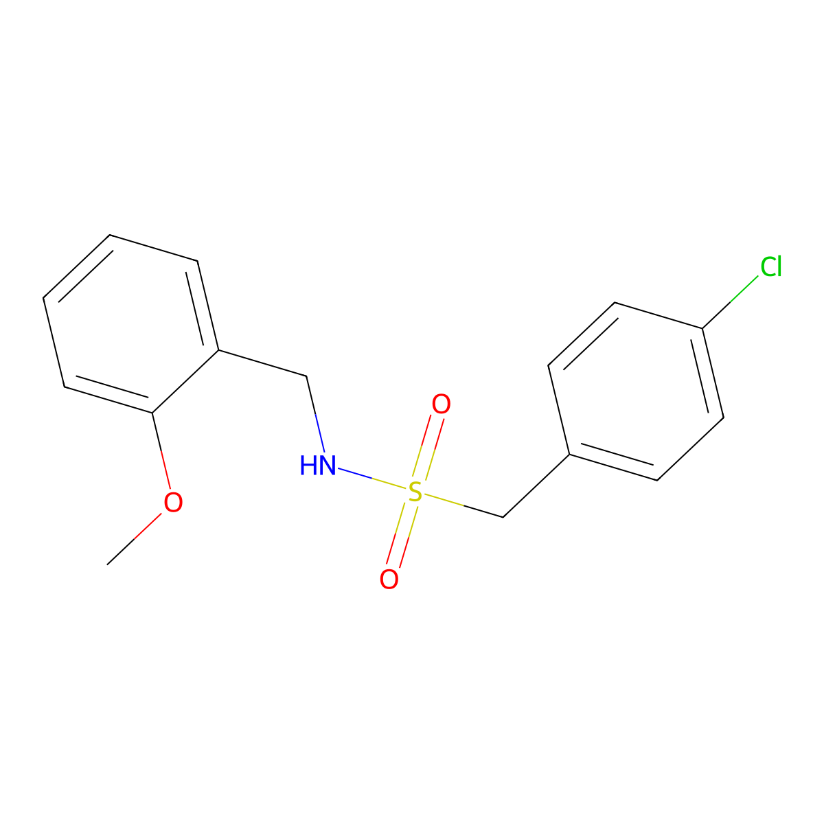 1-(4-chlorophenyl)-N-[(2-methoxyphenyl)methyl]methanesulfonamide molecular structure, CAS 827619-84-1