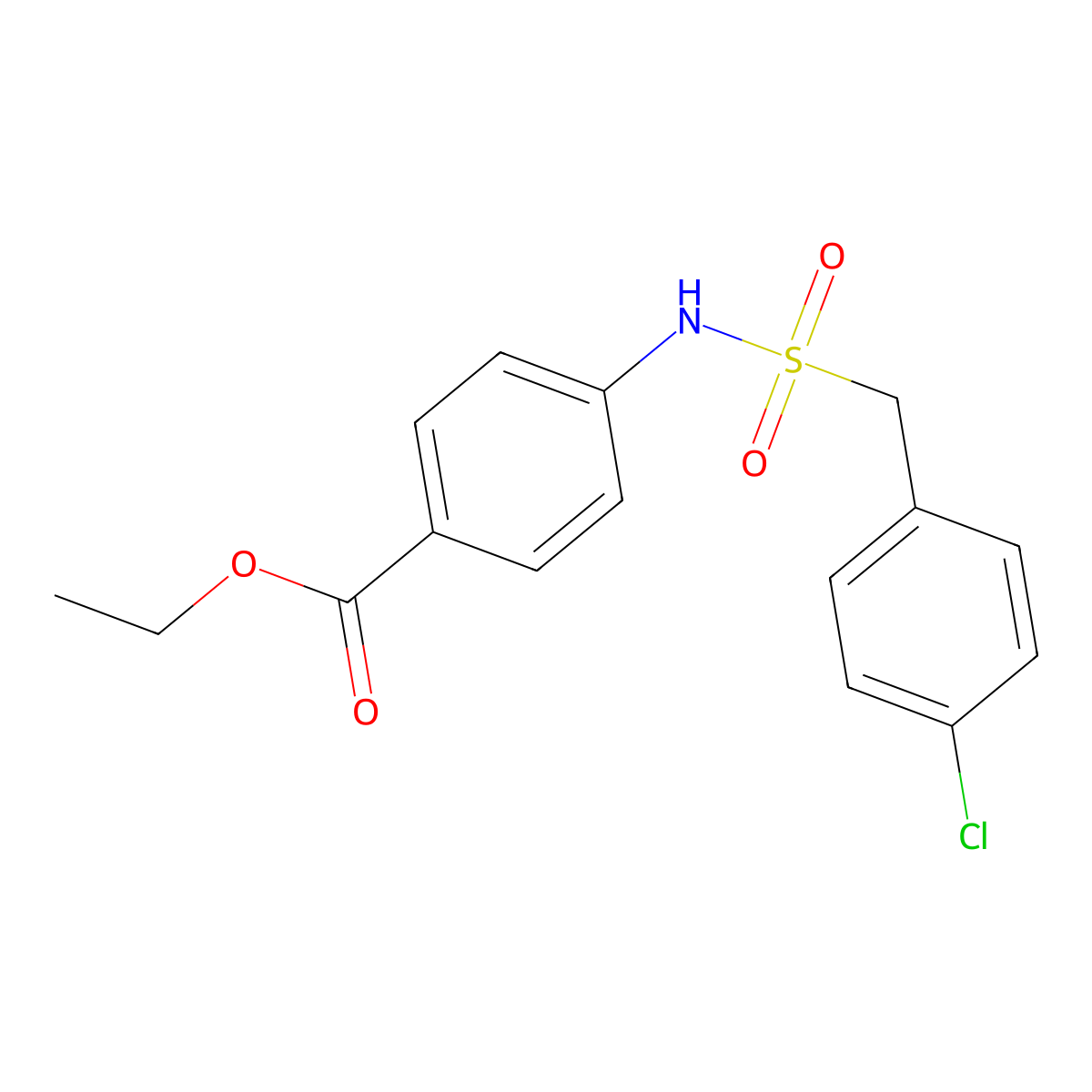 Ethyl 4-{[(4-chlorobenzyl)sulfonyl]amino}benzoate molecular structure, CAS 827619-85-2