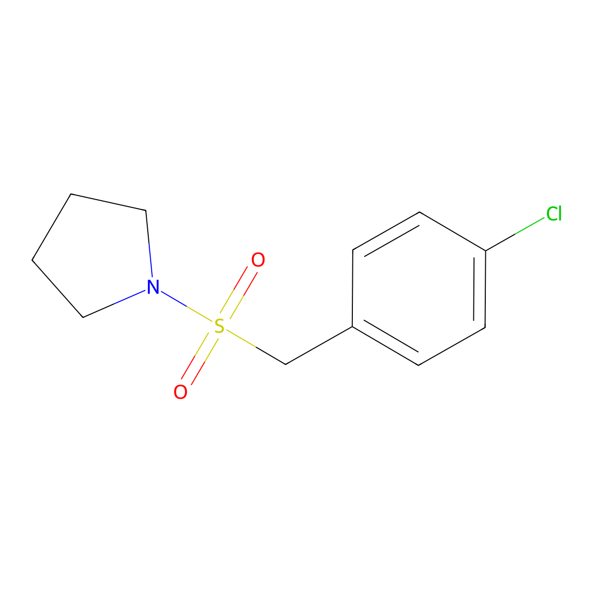 1-[(4-Chlorobenzyl)sulfonyl]pyrrolidine molecular structure, CAS 827619-86-3