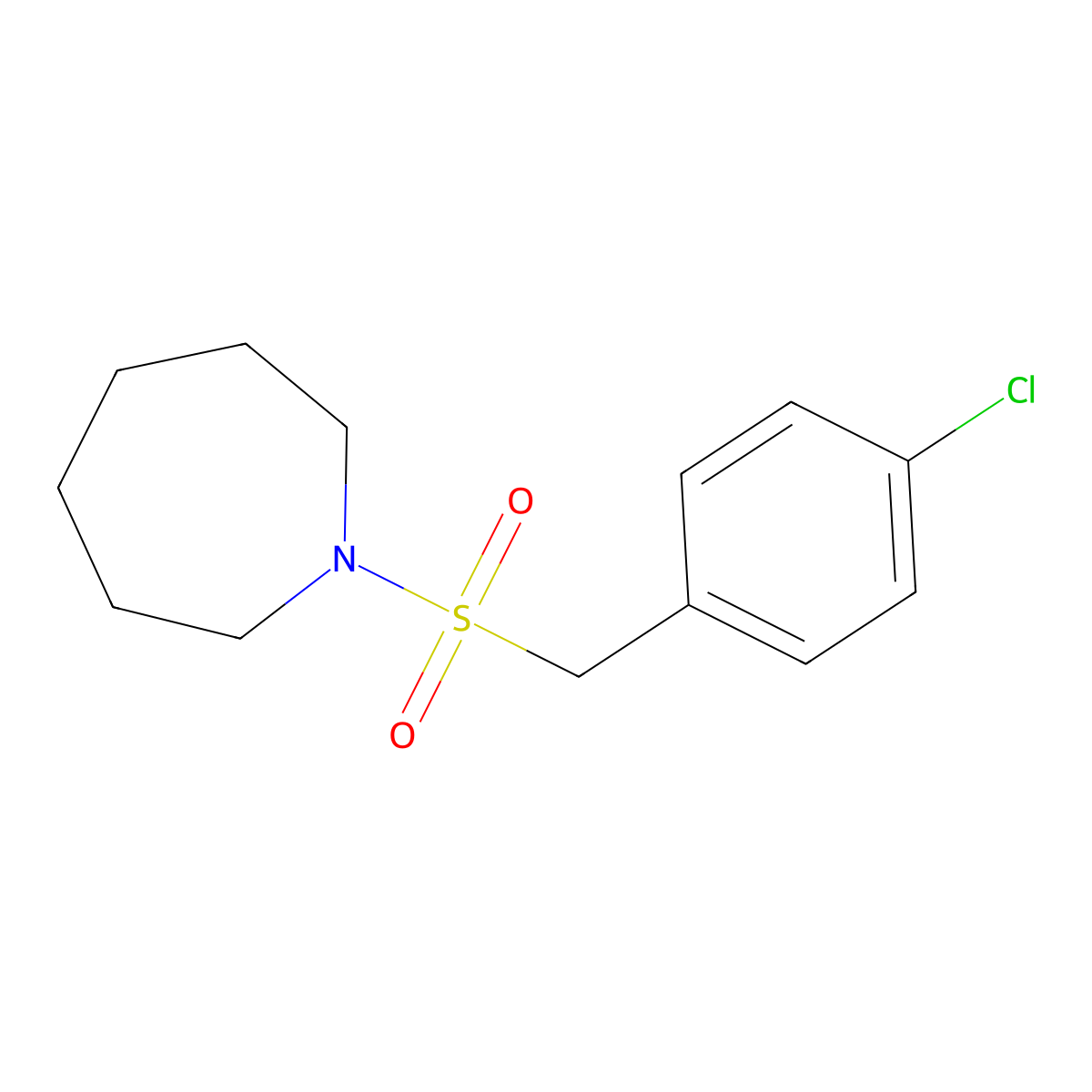1-[(4-Chlorobenzyl)sulfonyl]azepane molecular structure, CAS 827619-98-7