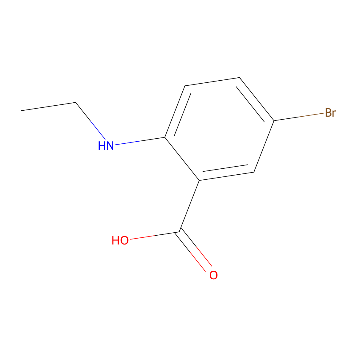 5-Bromo-2-(ethylamino)benzoic acid molecular structure, CAS 82762-56-9