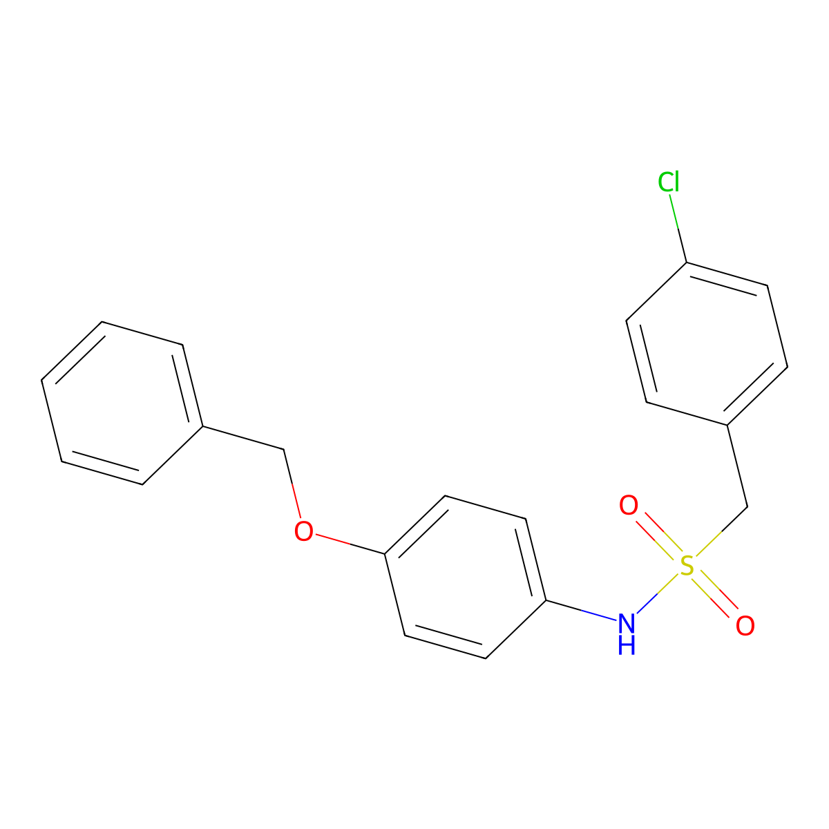 1-(4-chlorophenyl)-N-(4-phenylmethoxyphenyl)methanesulfonamide molecular structure, CAS 827620-03-1