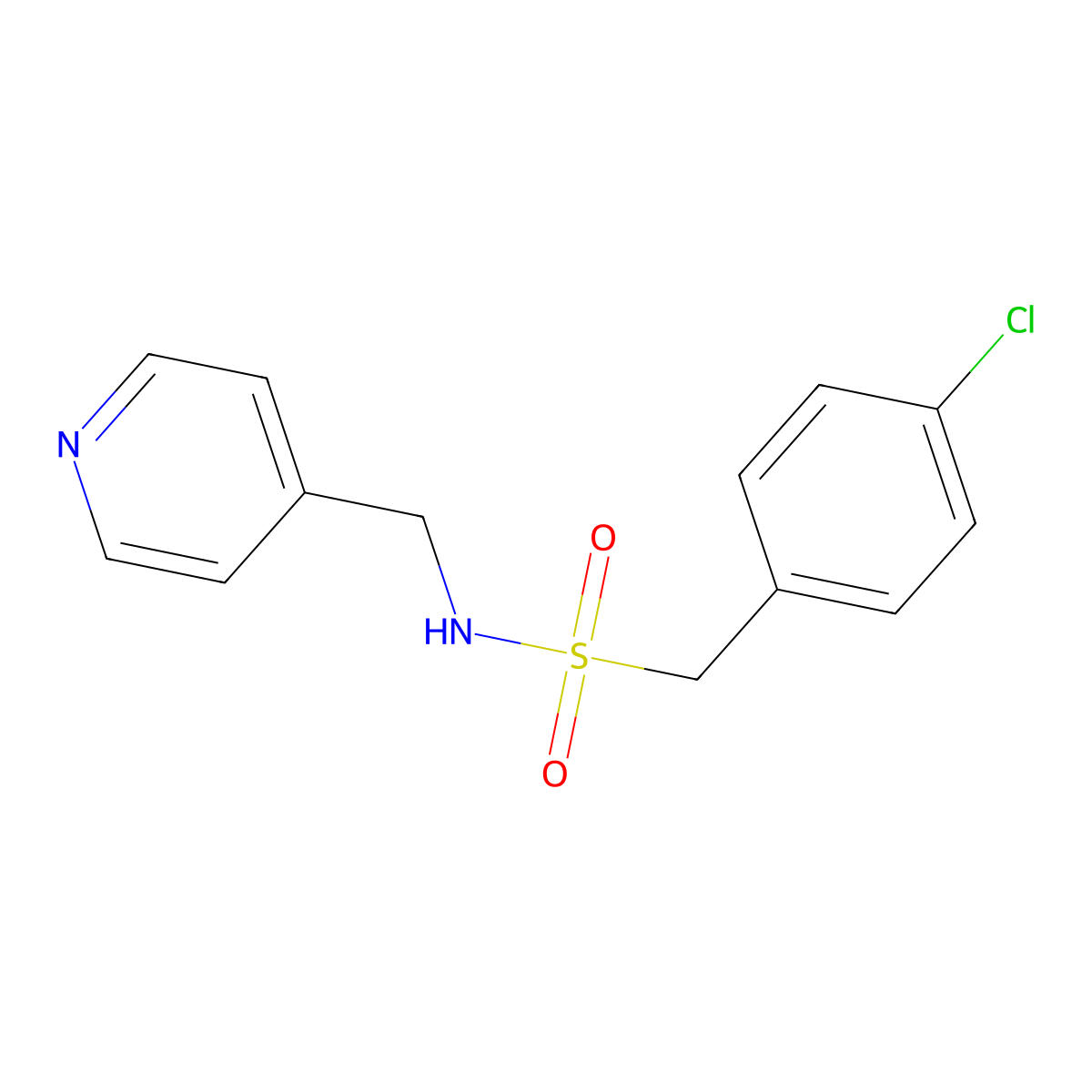 1-(4-chlorophenyl)-N-(pyridin-4-ylmethyl)methanesulfonamide molecular structure, CAS 827620-04-2