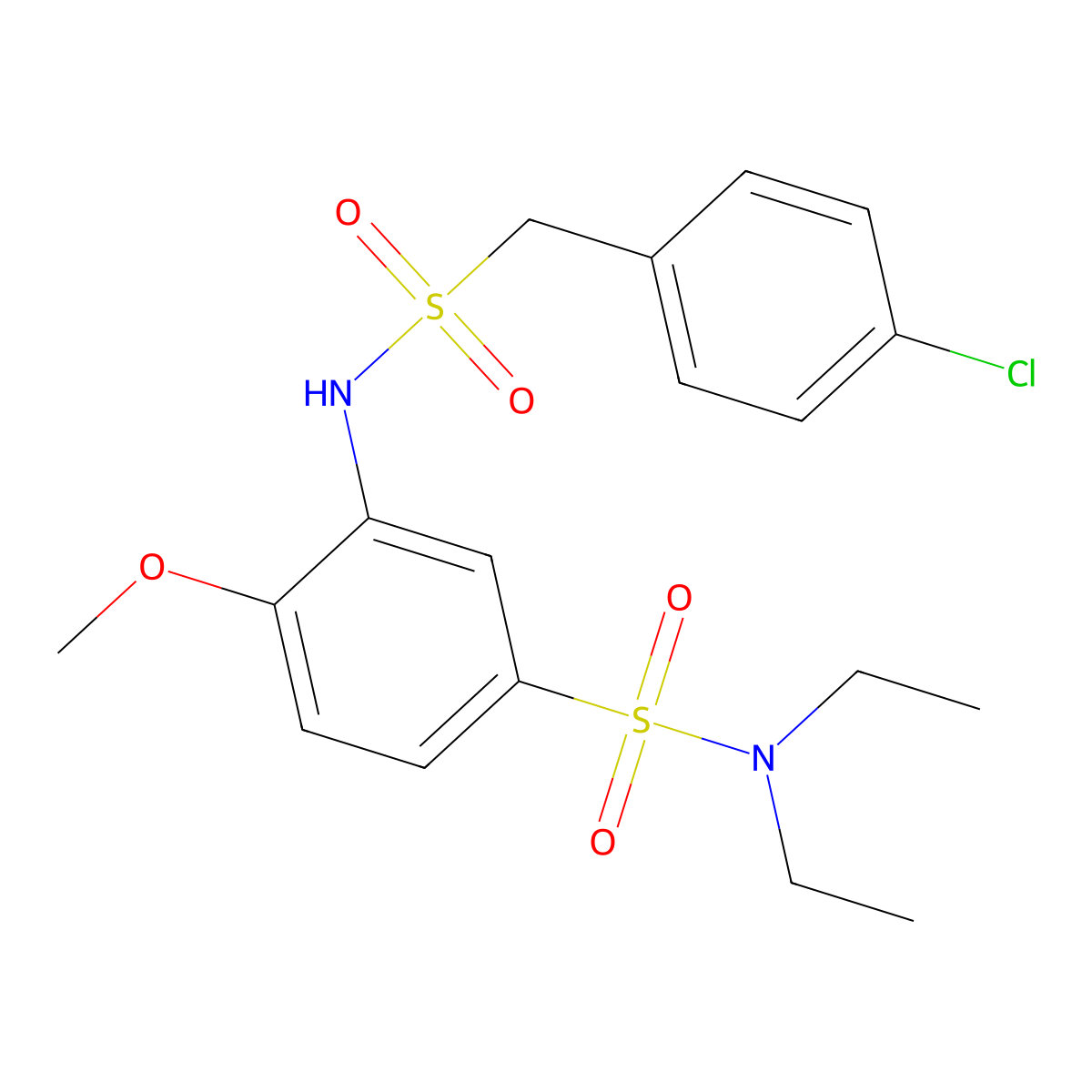 3-[(4-chlorophenyl)methylsulfonylamino]-N,N-diethyl-4-methoxybenzenesulfonamide molecular structure, CAS 827620-08-6