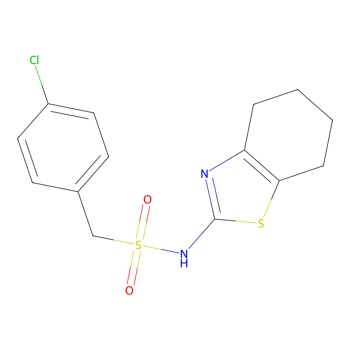 1-(4-chlorophenyl)-N-(4,5,6,7-tetrahydro-1,3-benzothiazol-2-yl)methanesulfonamide molecular structure, CAS 827620-10-0
