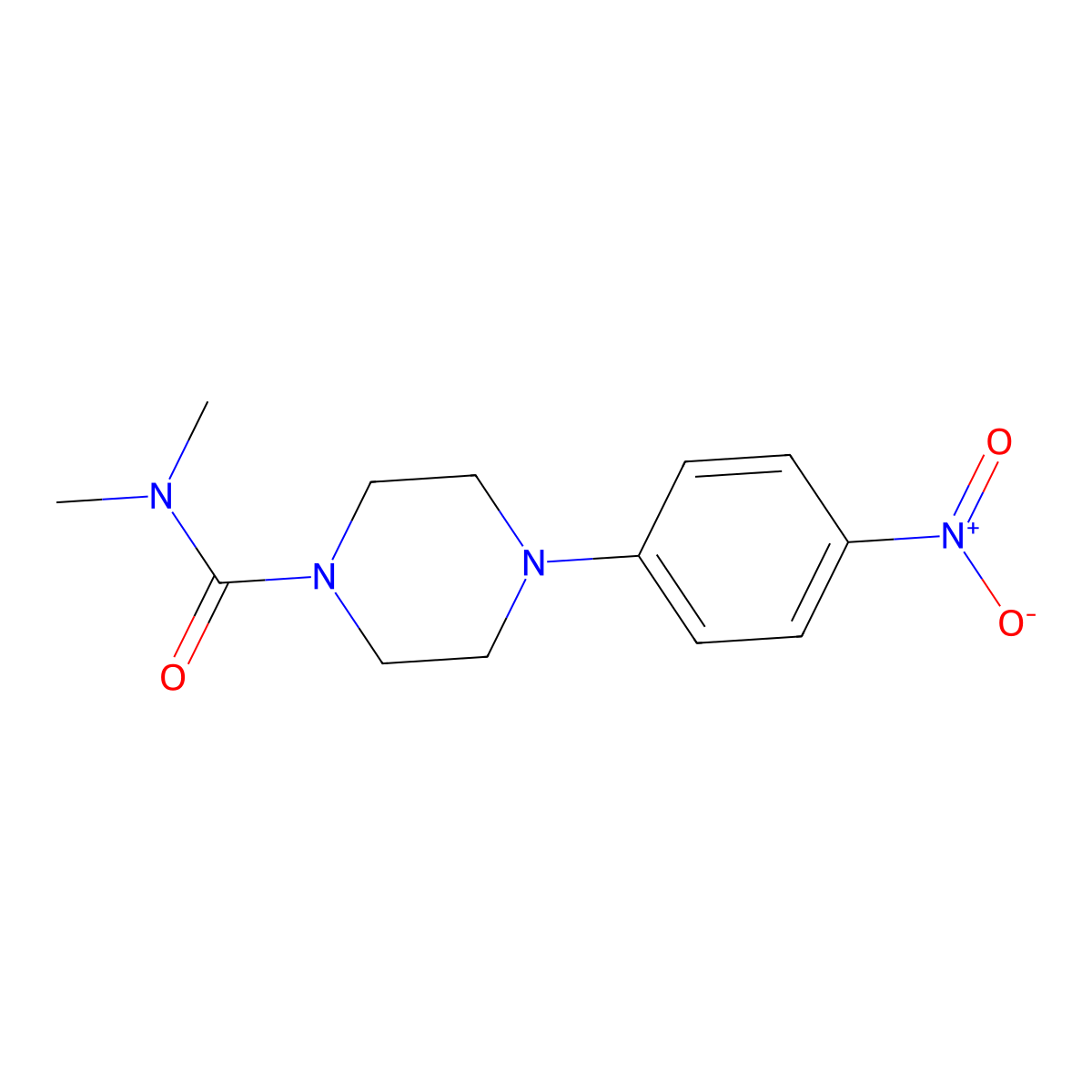 N,N-dimethyl-4-(4-nitrophenyl)piperazine-1-carboxamide molecular structure, CAS 827620-13-3