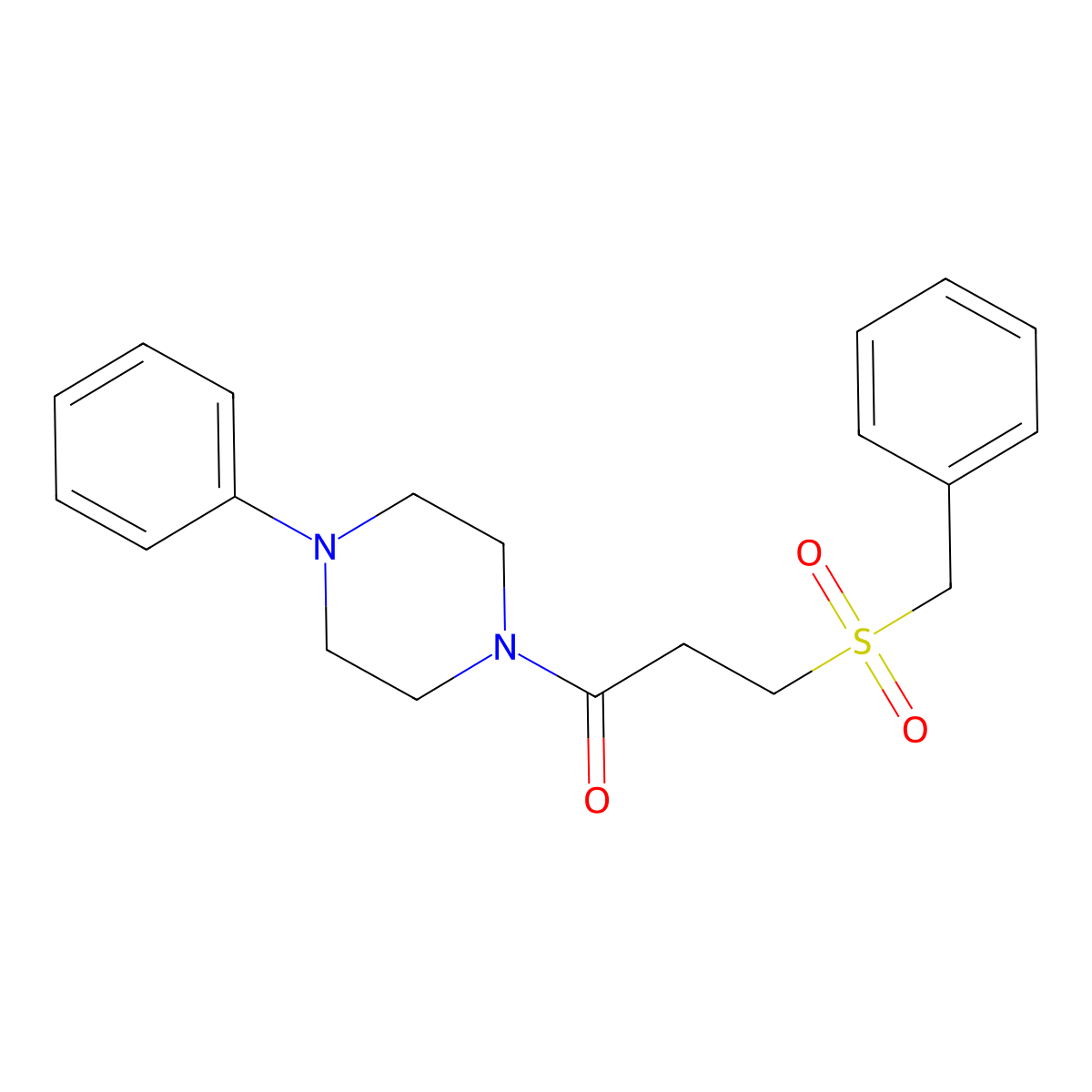 3-(Benzylsulfonyl)-1-(4-phenylpiperazin-1-yl)propan-1-one molecular structure, CAS 827620-22-4