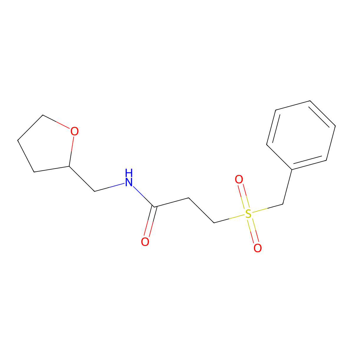 3-benzylsulfonyl-N-(oxolan-2-ylmethyl)propanamide molecular structure, CAS 827620-26-8
