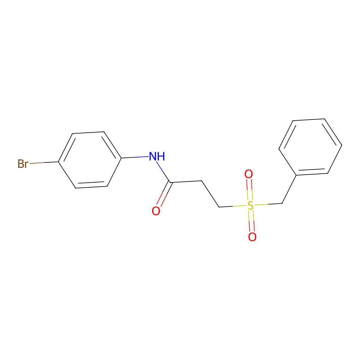 3-benzylsulfonyl-N-(4-bromophenyl)propanamide molecular structure, CAS 827620-29-1