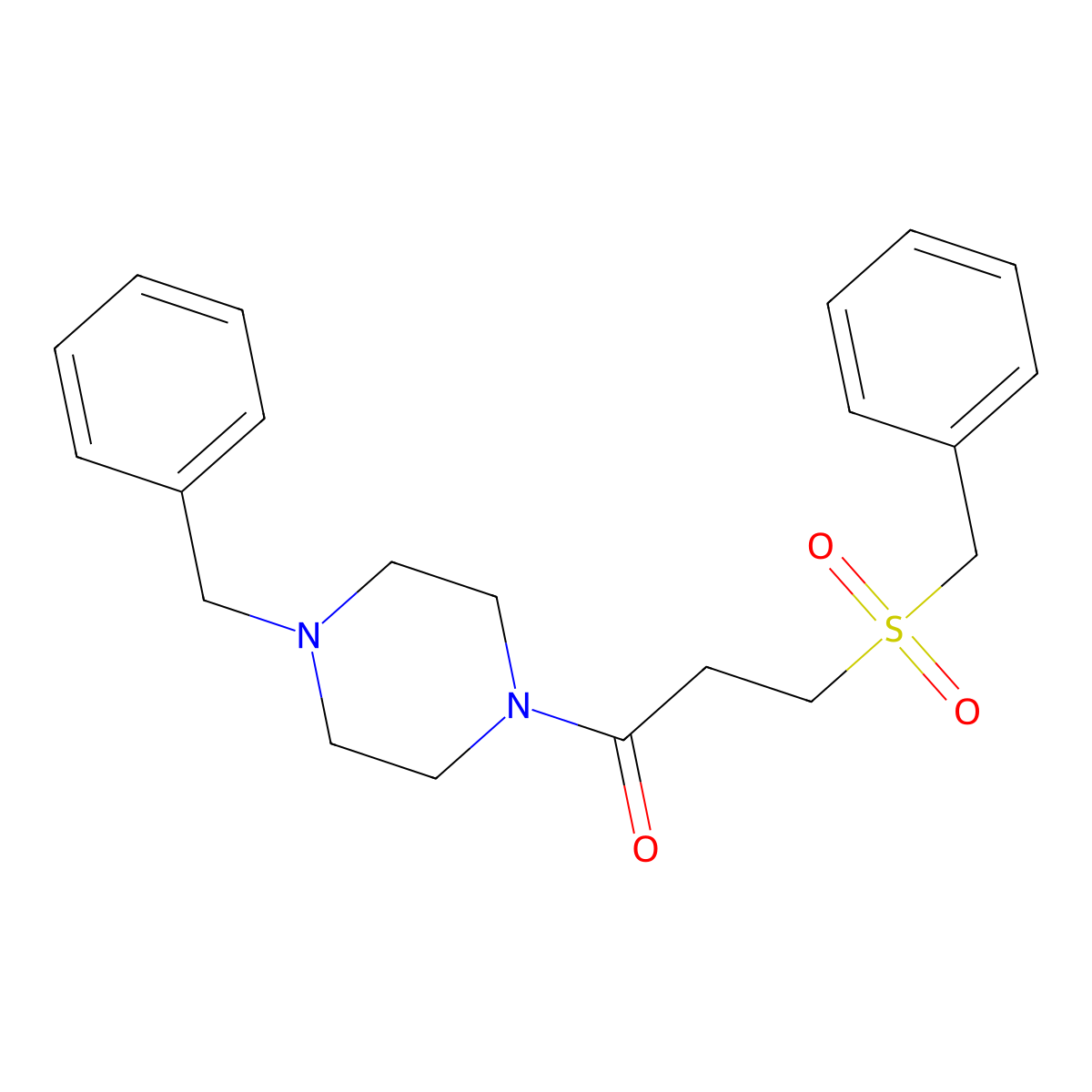 1-Benzyl-4-[3-(benzylsulfonyl)propanoyl]piperazine molecular structure, CAS 827620-32-6