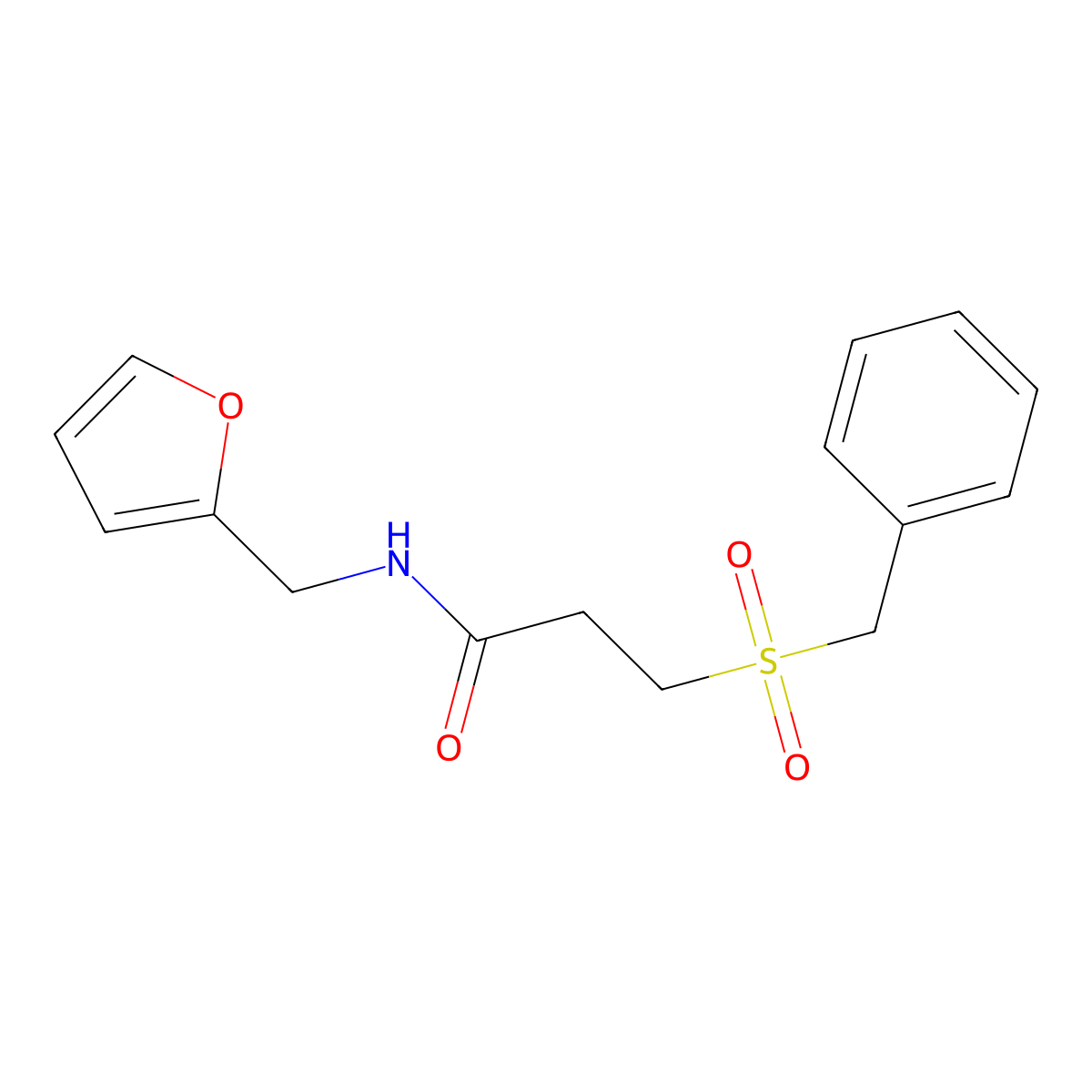 3-benzylsulfonyl-N-(furan-2-ylmethyl)propanamide molecular structure, CAS 827620-35-9