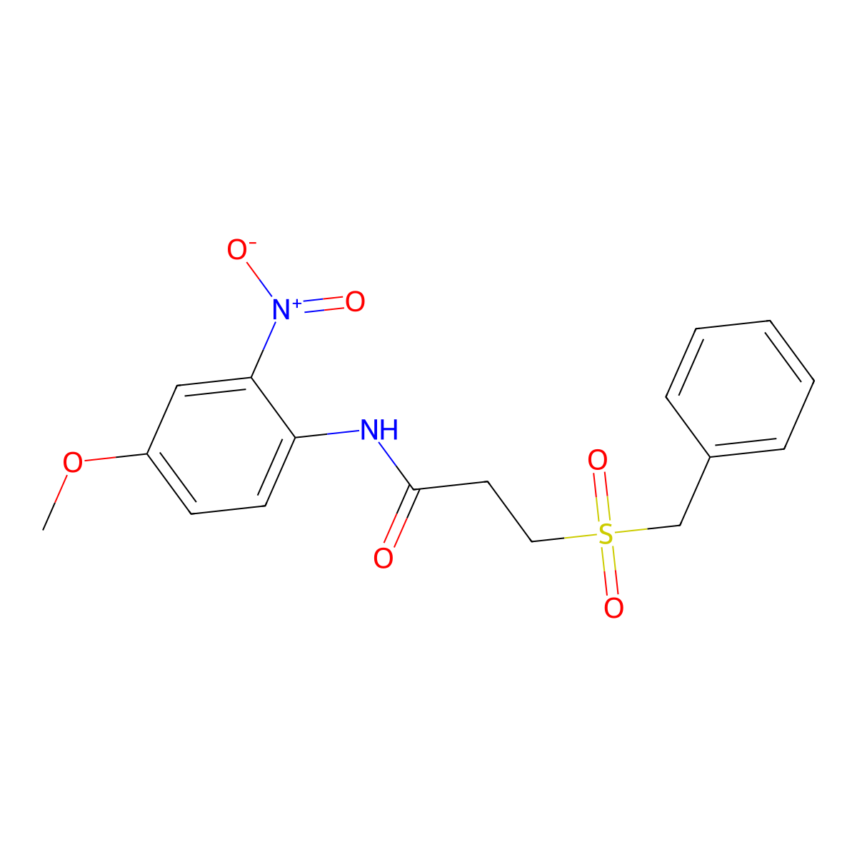 3-benzylsulfonyl-N-(4-methoxy-2-nitrophenyl)propanamide molecular structure, CAS 827620-36-0