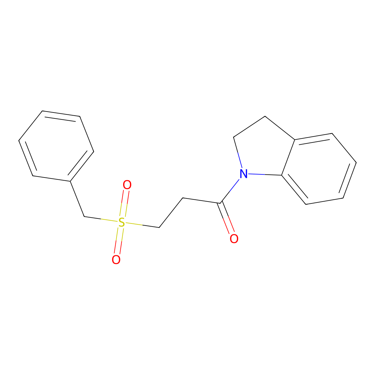 3-Benzylsulfonyl-1-(2,3-dihydroindol-1-yl)propan-1-one molecular structure, CAS 827620-37-1