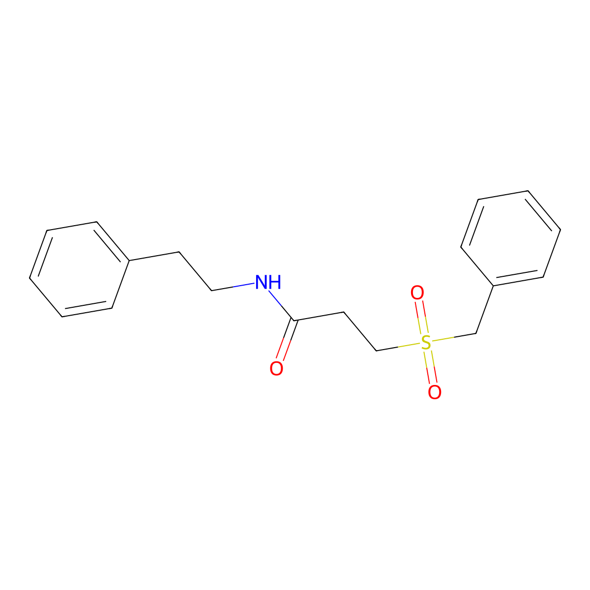 3-(benzylsulfonyl)-N-(2-phenylethyl)propanamide molecular structure, CAS 827620-40-6