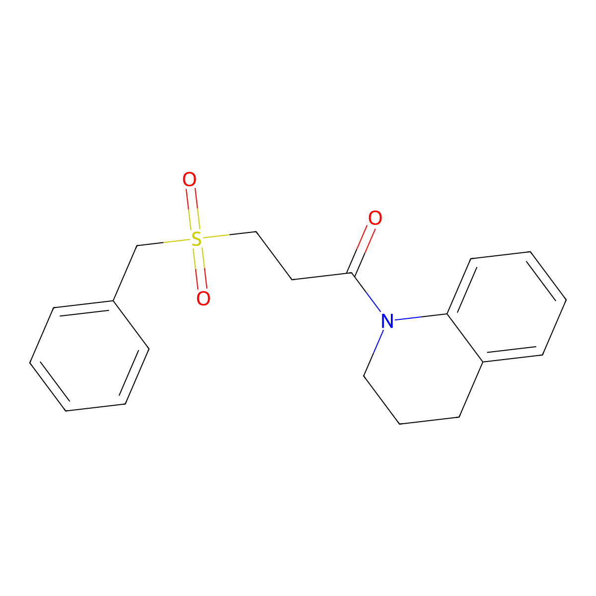 3-(benzylsulfonyl)-1-(3,4-dihydroquinolin-1(2H)-yl)propan-1-one molecular structure, CAS 827620-41-7