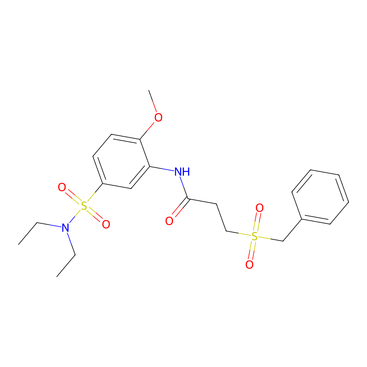 3-benzylsulfonyl-N-[5-(diethylsulfamoyl)-2-methoxyphenyl]propanamide molecular structure, CAS 827620-54-2