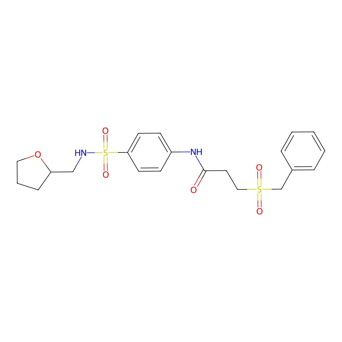 3-benzylsulfonyl-N-[4-(oxolan-2-ylmethylsulfamoyl)phenyl]propanamide molecular structure, CAS 827620-62-2
