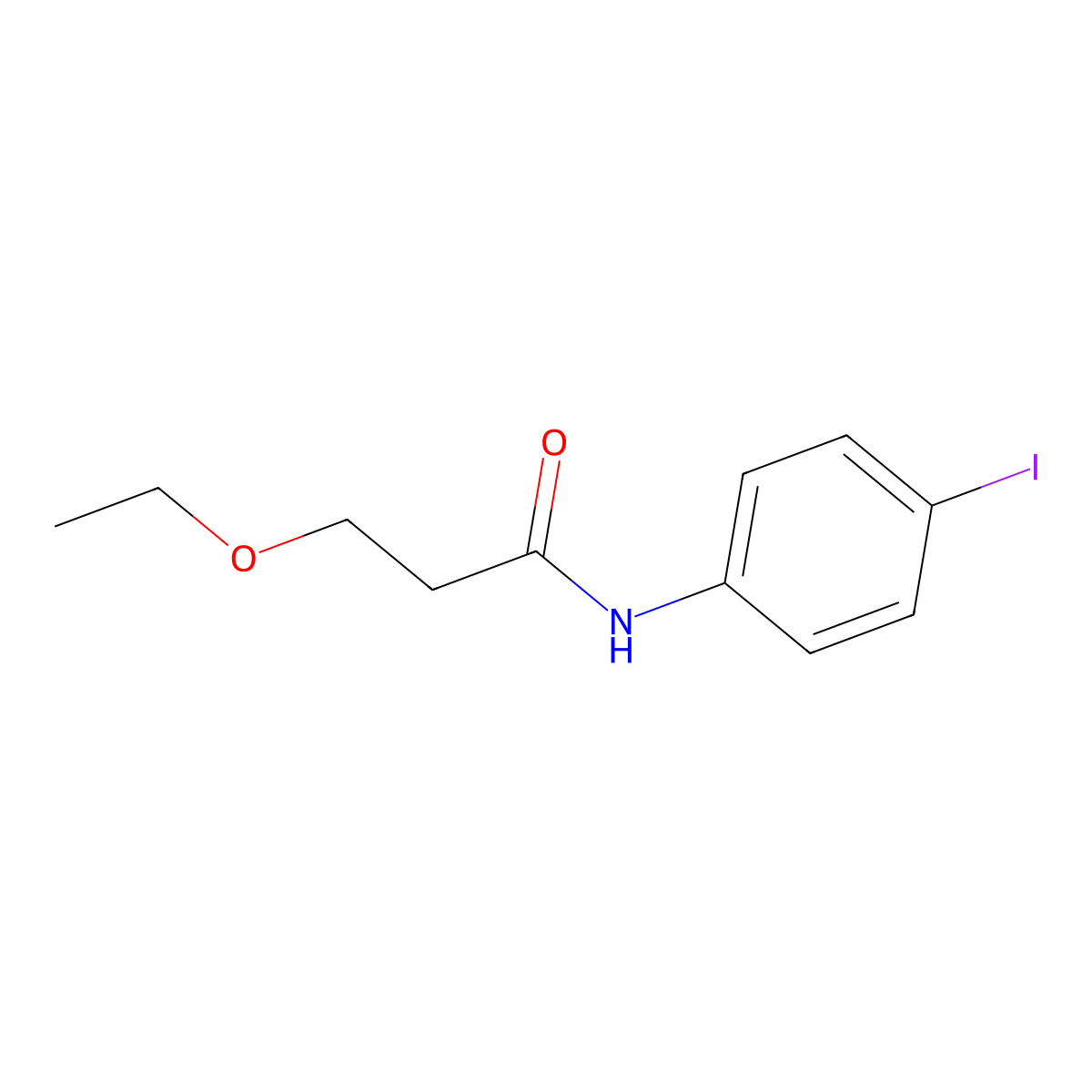 3-ethoxy-N-(4-iodophenyl)propanamide molecular structure, CAS 827620-69-9