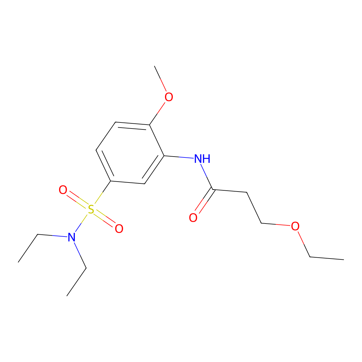 N-[5-(diethylsulfamoyl)-2-methoxyphenyl]-3-ethoxypropanamide molecular structure, CAS 827620-72-4