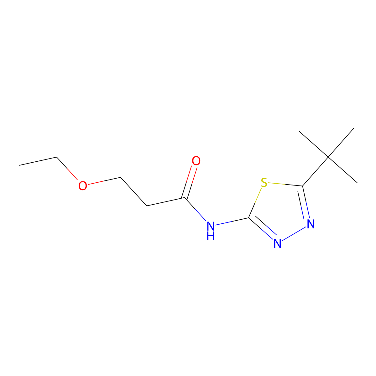N-(5-tert-butyl-1,3,4-thiadiazol-2-yl)-3-ethoxypropanamide molecular structure, CAS 827620-73-5